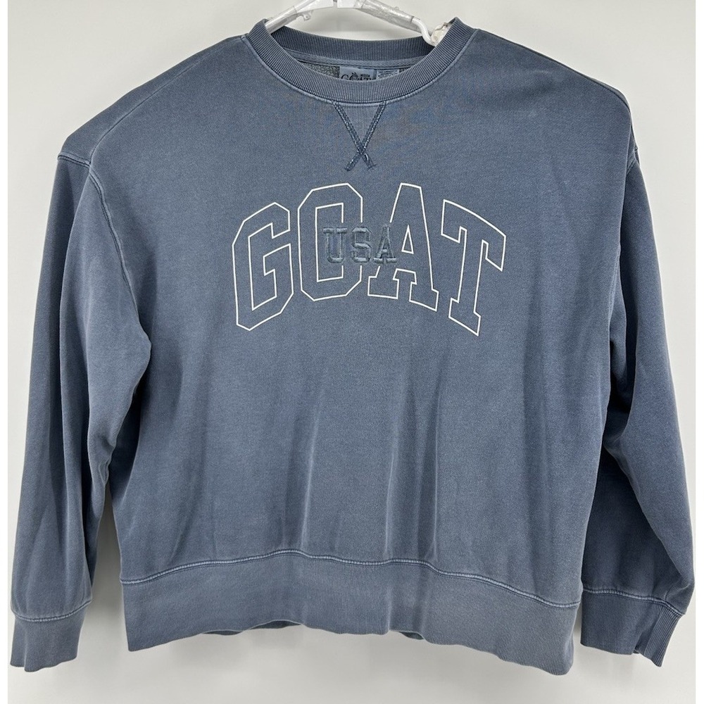Goat USA Long Sleeve Pullover Sweatshirt Blue Gray Men's Size Medium